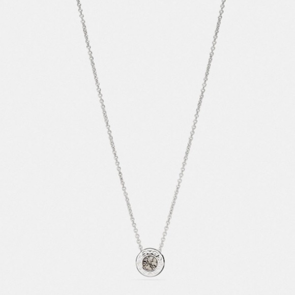 NWT Coach Open Circle Stone Strand Silver Tone Necklace - Picture 1 of 7